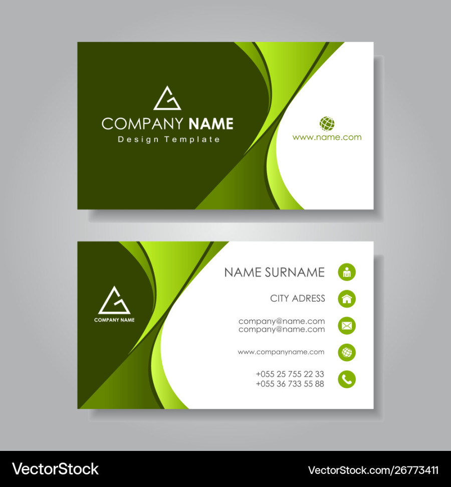 Modern business card template flat design Vector Image