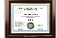 IQ Certificate Template: A Formal Document For Intelligence Assessment