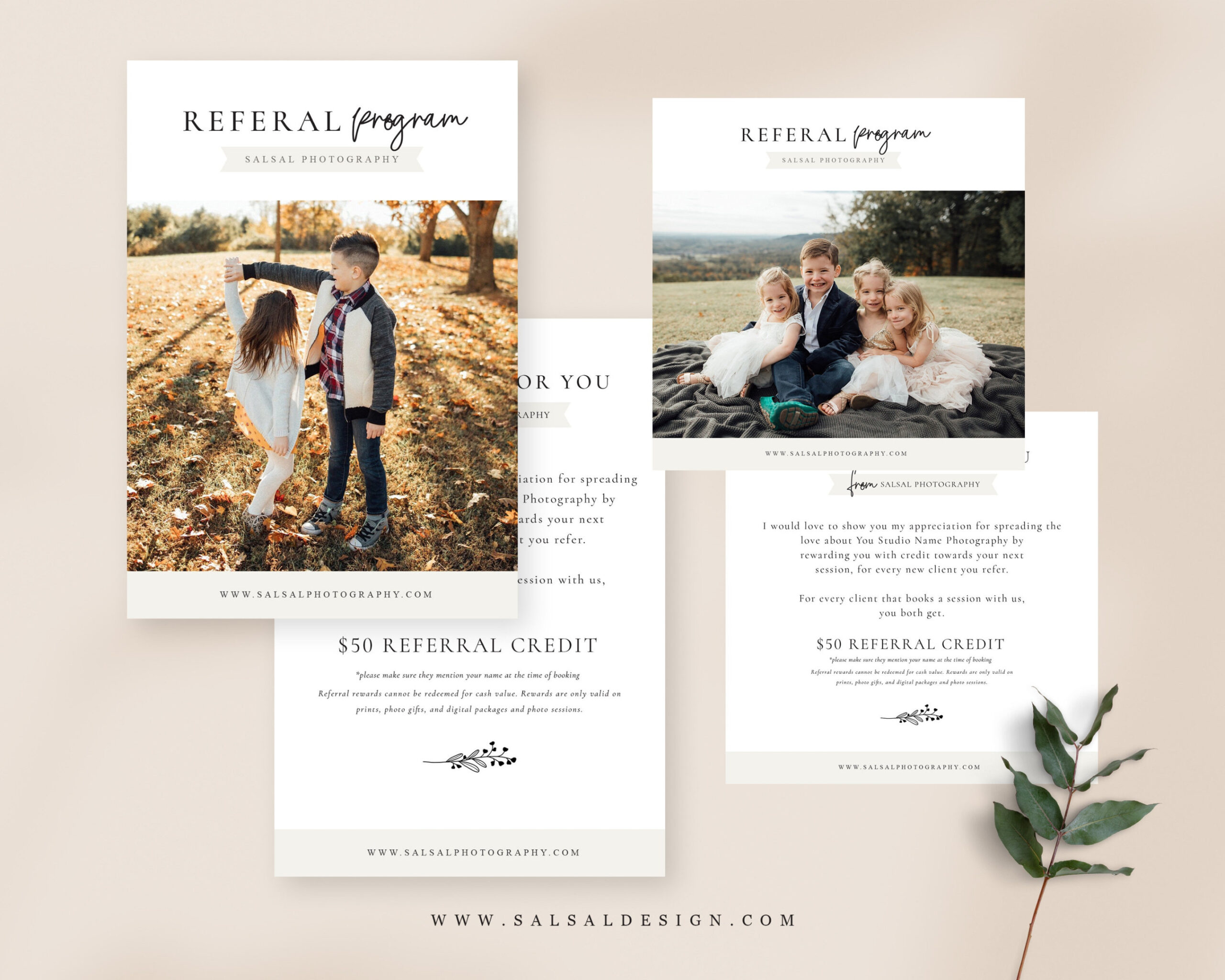 Photography Referral Card Template, Photoshop Template