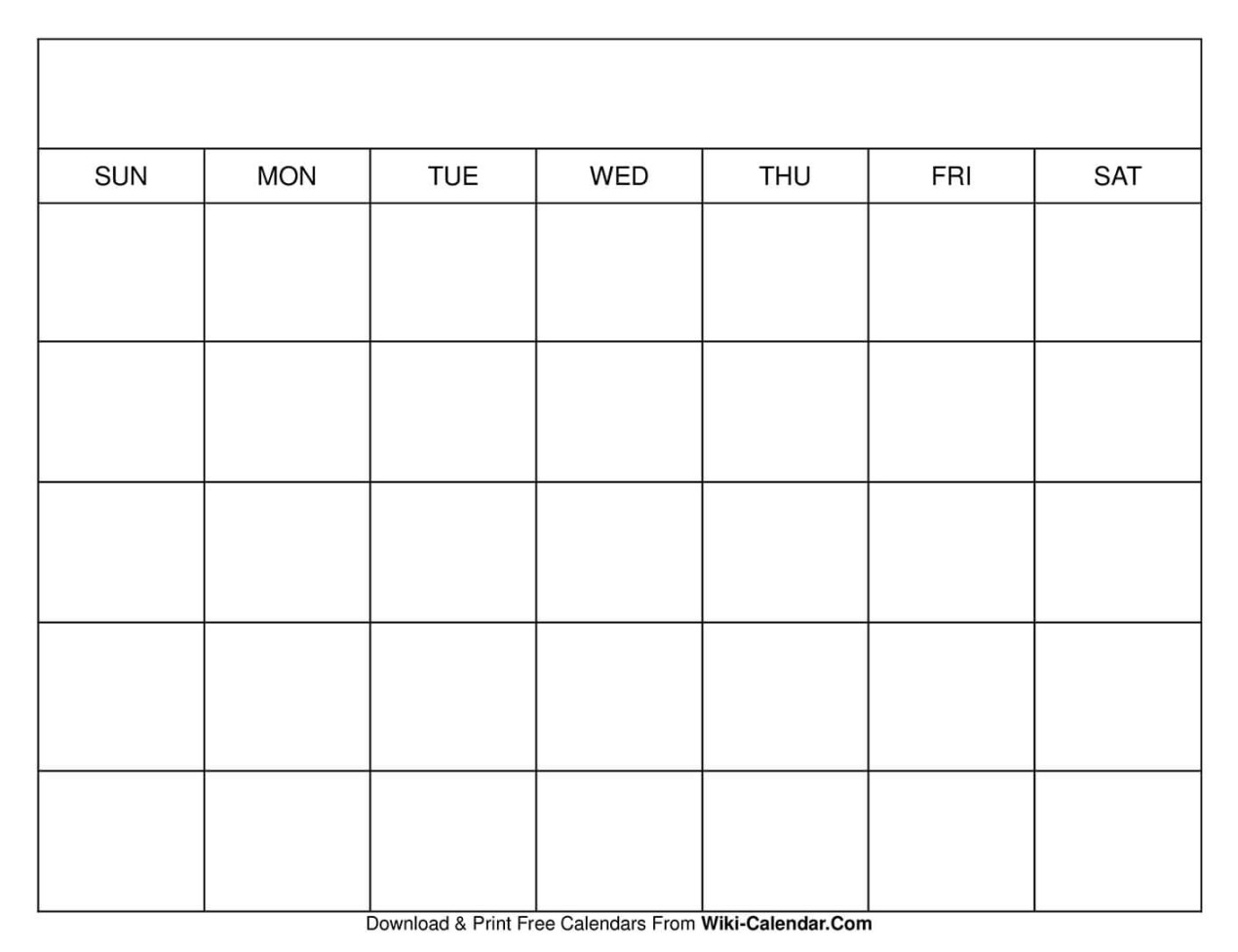 Printable Blank Calendar Templates - Wiki Calendar