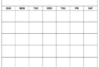 Blank Calendar Template For Professional Use