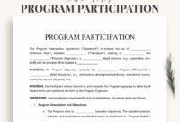 Program Participation Agreement Template