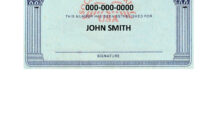 Social Security Card Information Template