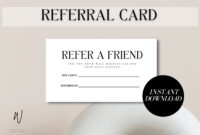 Referral Card Template For Professional Networking