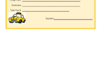 Blank Taxi Receipt Template For Professional Use