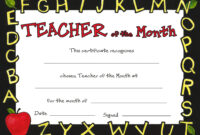 Teacher Of The Month Certificate Template