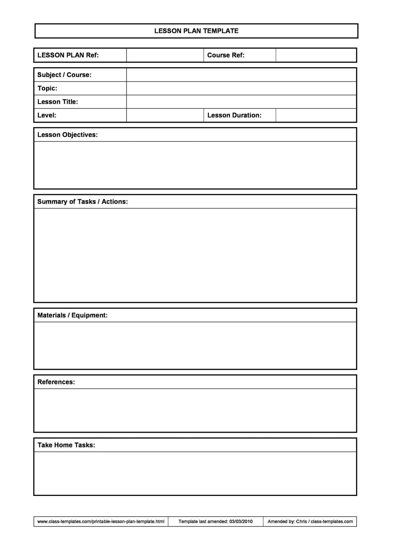 Unit Lesson Plan Template