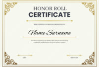 Honor Roll Certificate Template: A Formal Recognition Of Academic Excellence