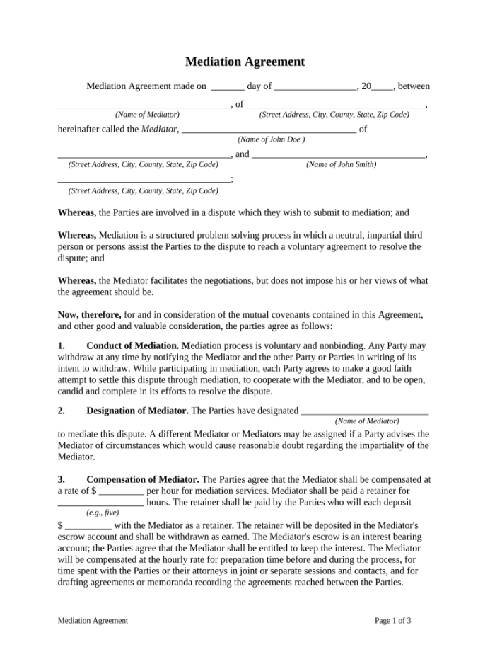 Workplace mediation agreement template: Fill out & sign online