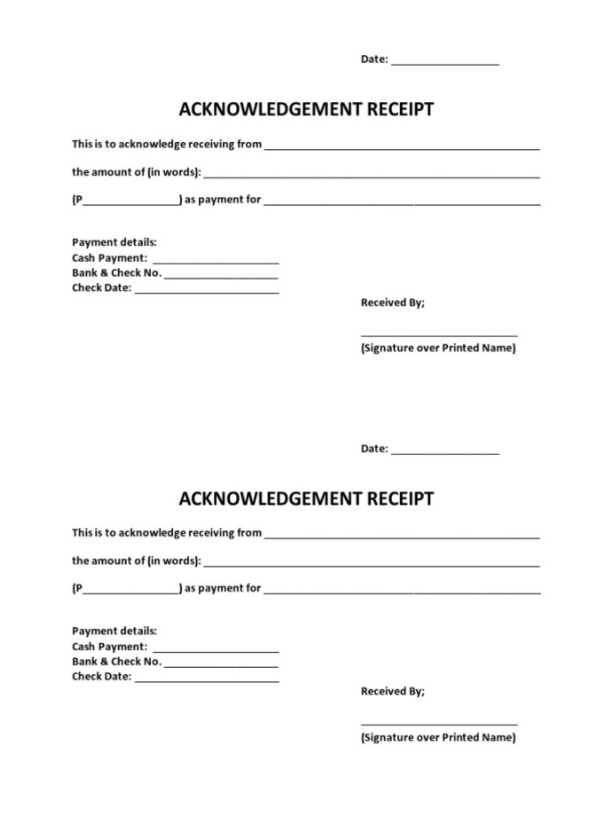 Acknowledgement Receipt  PDF