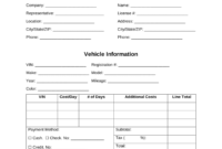 Rental Car Receipt Template