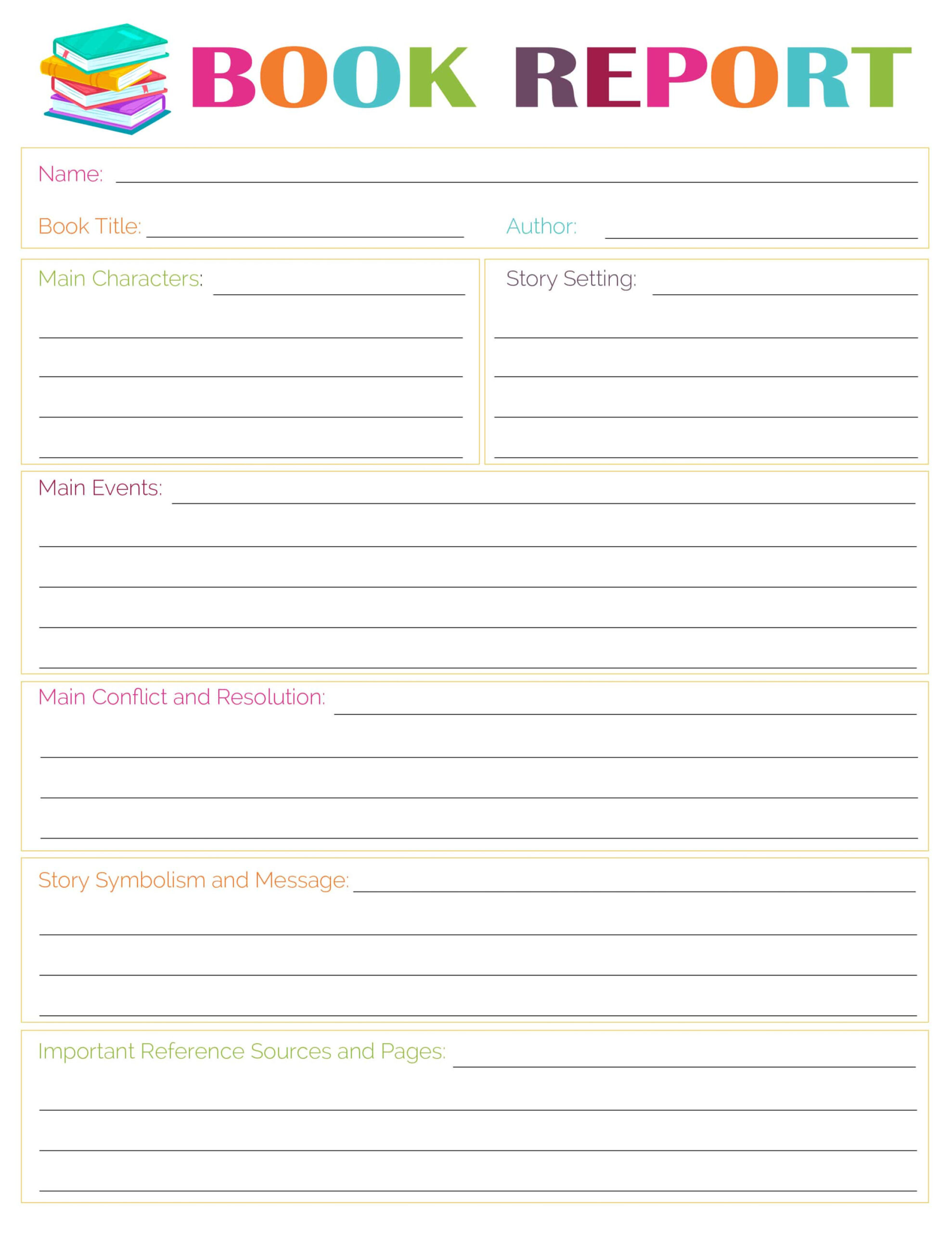 Free Printable Book Report Templates