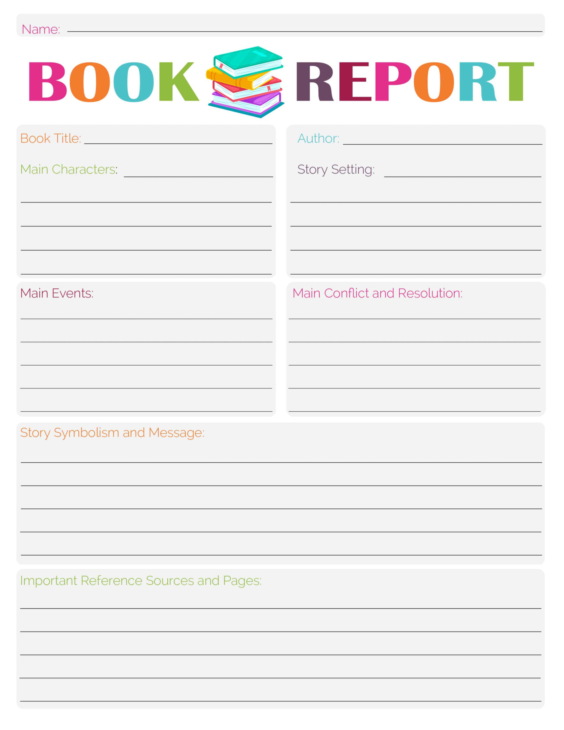 Free Printable Book Report Templates