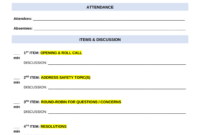 Safety Committee Meeting Agenda Template