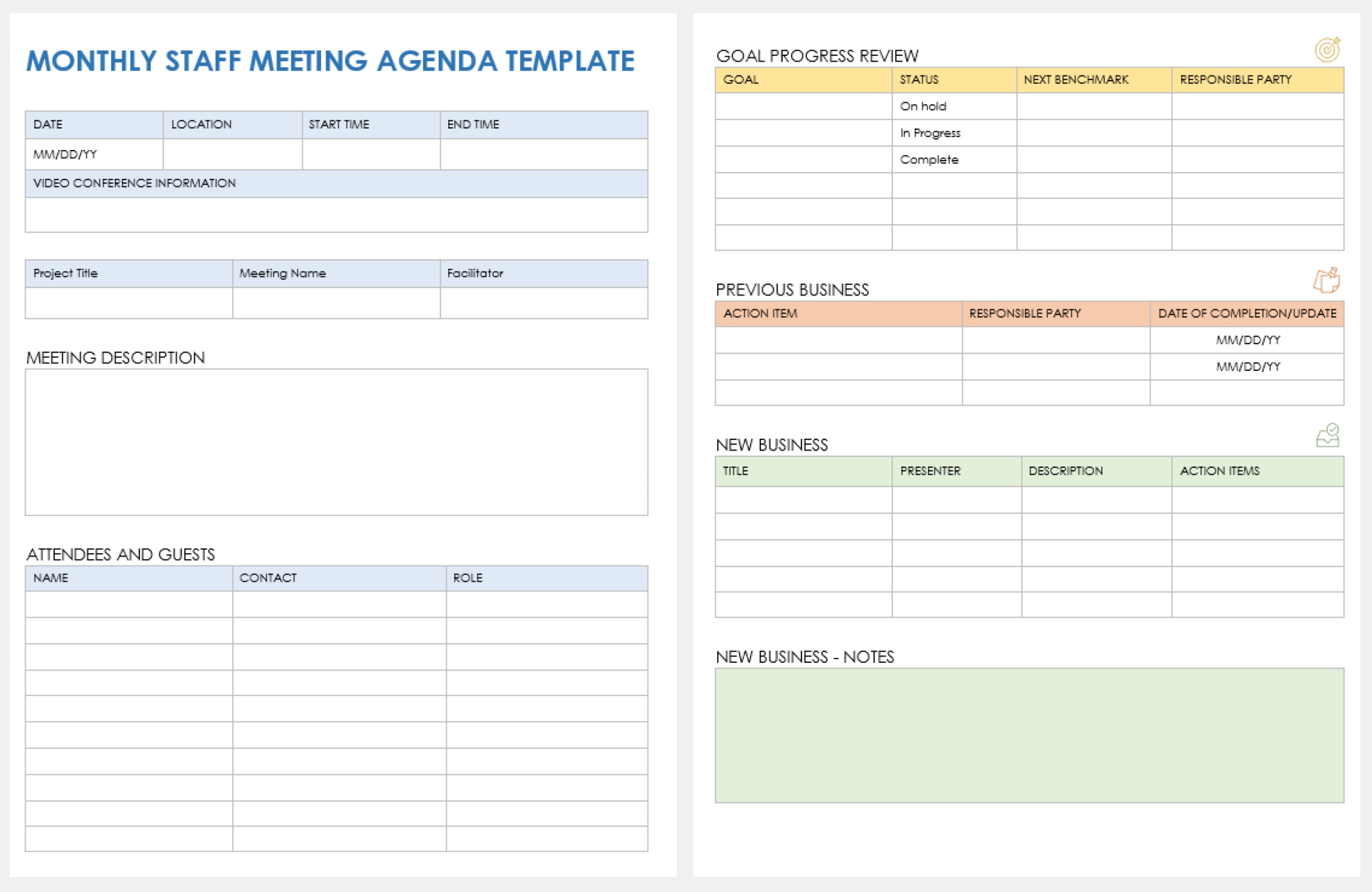 Free Staff Meeting Templates  Smartsheet