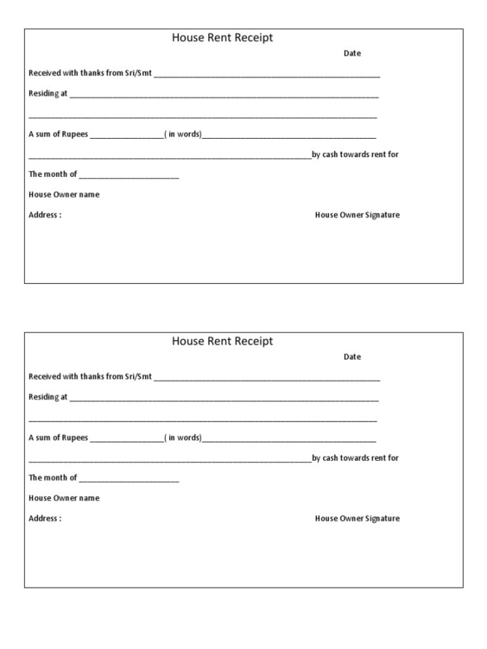 House Rent Receipt  PDF  Money  Business