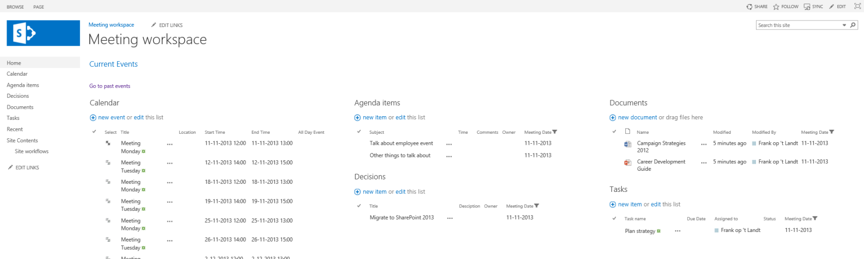 How to build an alternative to Meeting Workspaces in SharePoint