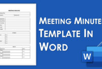 Microsoft Word Meeting Minutes Template: A Comprehensive Guide