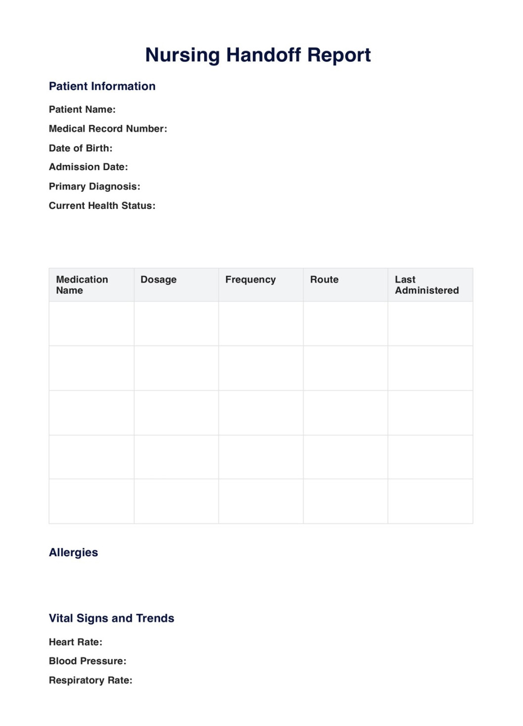 Nursing Handoff Report Template & Example  Free PDF Download