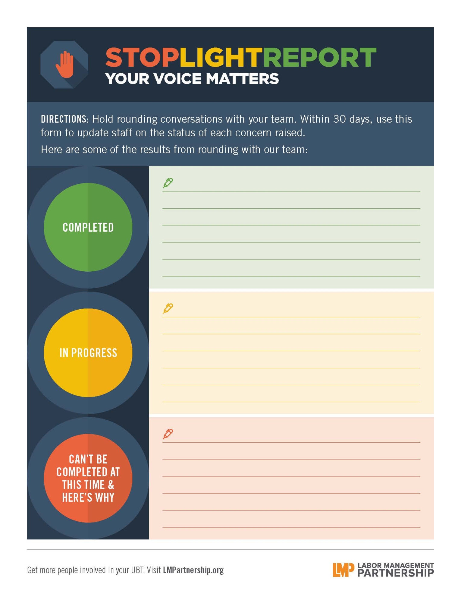 Stoplight Report: Your Voice Matters  Labor Management Partnership