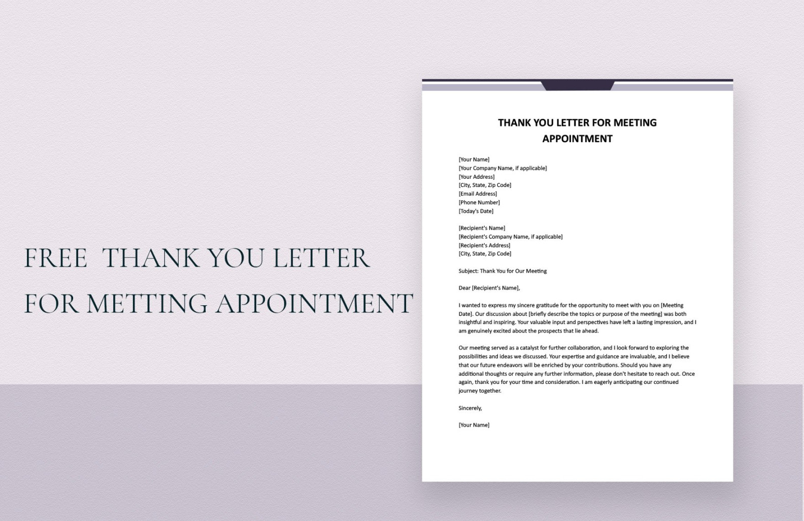 Thank You Letter For Meeting Appointment in Word, Google Docs