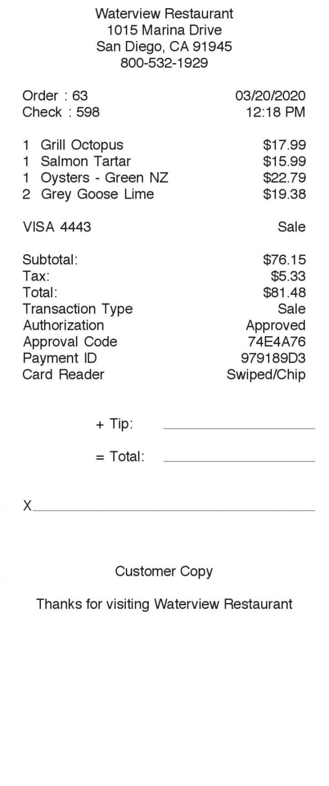 Tip Receipt Template  EmetOnlineBlog